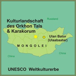 Karte Orkhon Tals & Karakorum